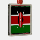 Kenya Kenyan Flags Silbernes Ornament (Rechts)