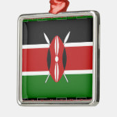 Kenya Kenyan Flags Silbernes Ornament (Links)