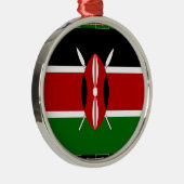 Kenya Kenyan Flags Silbernes Ornament (Rechts)