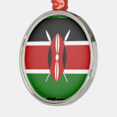 Kenya Kenyan Flags Silbernes Ornament (Links)