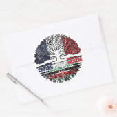 Kenya Kenyan Französisch-Tree-Roots-Flag Runder Aufkleber (Umschlag)