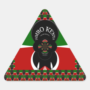 Kenya Lovely back red green ethnherzen Stammes Dreieckiger Aufkleber
