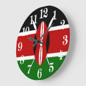 Kenya Maasai Flagge Bendera ya Kenya Große Wanduhr (Winkel)