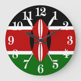 Kenya Maasai Flagge Bendera ya Kenya Große Wanduhr