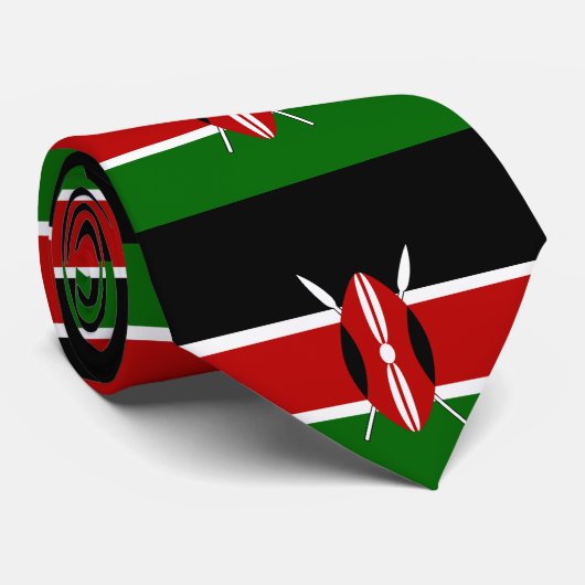 Kenya Maasai Flagge Bendera ya Kenya Krawatte (Gerollt)