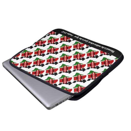 KENYA MAP Anpassbarer Text Laptopschutzhülle (Vorne Knopf)