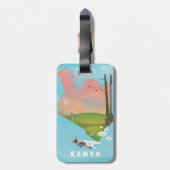 Kenya Map Illustration Reiseplakat. Gepäckanhänger (Rückseite vertikal)