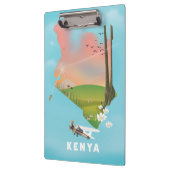 Kenya Map Illustration Reiseplakat. Klemmbrett (Links)