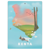 Kenya Map Illustration Reiseplakat. Klemmbrett (Rückseite)
