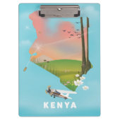 Kenya Map Illustration Reiseplakat. Klemmbrett (Vorderseite)