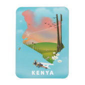 Kenya Map Illustration Reiseplakat. Magnet (Vertikal)