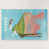Kenya Map Illustration Reiseplakat. Puzzle (Horizontal)