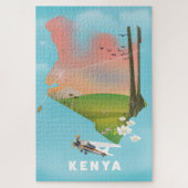 Kenya Map Illustration Reiseplakat. Puzzle (Vertikal)