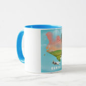 Kenya Map Illustration Reiseplakat. Tasse (Vorderseite Links)