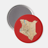 Kenya Map Magnet (Vorderseite/Rückseite)