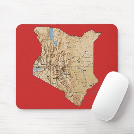 Kenya Map Mousepad (Mit Mouse)