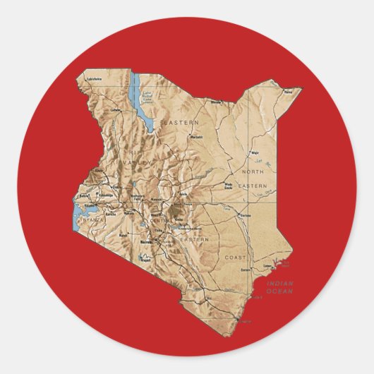 Kenya Map Sticker (Vorderseite)