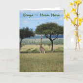 Kenya Masai Mara Giraffe Karte (Gelbe Blume)