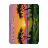 Kenya Masai Mara Giraffes Sunset Magnet (Vertikal)