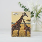 Kenya Masai Mara Giraffes Travel Postkarte (Stehend Vorderseite)