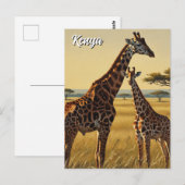 Kenya Masai Mara Giraffes Travel Postkarte (Vorne/Hinten)