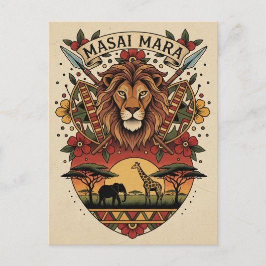 Kenya Masai Mara Postkarte (Vorderseite)