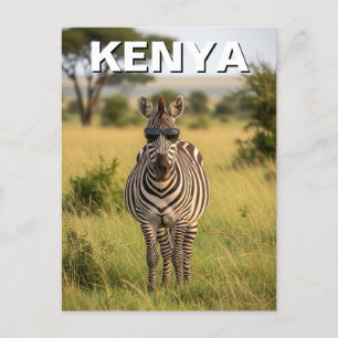 Kenya Masai Mara Zebra mit Sonnenbrille Postkarte