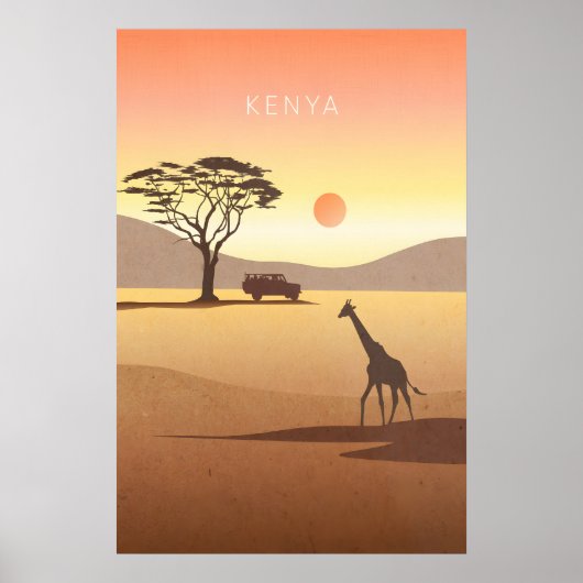 Kenya Minimal Travel Poster (Vorne)