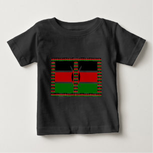Kenya Nahtlose Miniaturflaggen Grenzrahmen Kunst Baby T-shirt