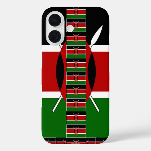 Kenya Nahtlose Miniaturflaggen Grenzrahmen Kunst Case-Mate iPhone Hülle (Rückseite)