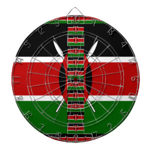 Kenya Nahtlose Miniaturflaggen Grenzrahmen Kunst Dartscheibe