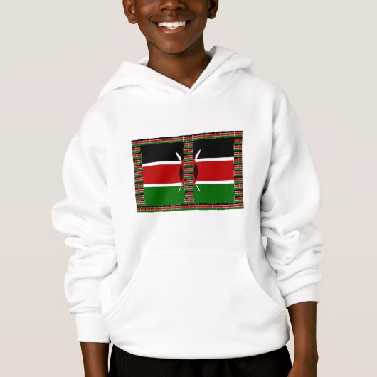 Kenya Nahtlose Miniaturflaggen Grenzrahmen Kunst Hoodie (Vorderseite)