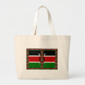 Kenya Nahtlose Miniaturflaggen Grenzrahmen Kunst Jumbo Stoffbeutel (Vorne)
