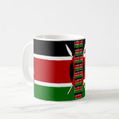 Kenya Nahtlose Miniaturflaggen Grenzrahmen Kunst Kaffeetasse (Vorderseite Links)