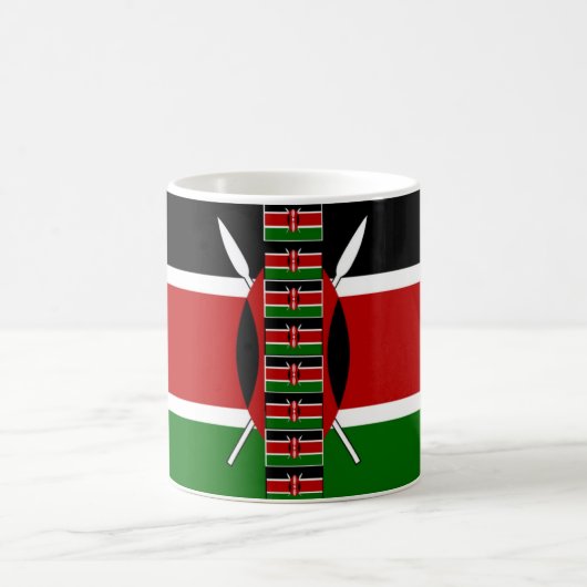 Kenya Nahtlose Miniaturflaggen Grenzrahmen Kunst Kaffeetasse (Mittel)
