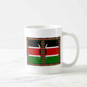 Kenya Nahtlose Miniaturflaggen Grenzrahmen Kunst Kaffeetasse