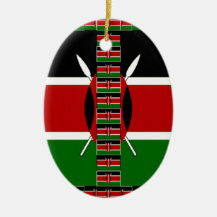 Kenya Nahtlose Miniaturflaggen Grenzrahmen Kunst Keramik Ornament