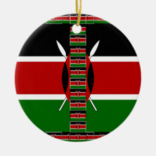 Kenya Nahtlose Miniaturflaggen Grenzrahmen Kunst Keramik Ornament