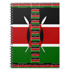 Kenya Nahtlose Miniaturflaggen Grenzrahmen Kunst Notizblock