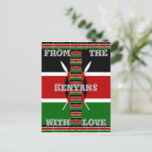 Kenya Nahtlose Miniaturflaggen Grenzrahmen Kunst Postkarte (Stehend Vorderseite)