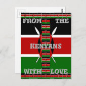Kenya Nahtlose Miniaturflaggen Grenzrahmen Kunst Postkarte (Vorne/Hinten)