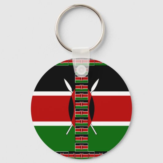 Kenya Nahtlose Miniaturflaggen Grenzrahmen Kunst Schlüsselanhänger (Vorderseite)