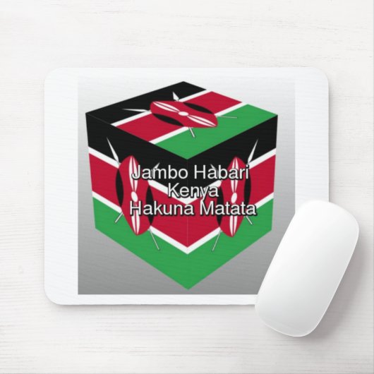 Kenya National Flag Farben Design Schwarz Rot Grün Mousepad (Mit Mouse)