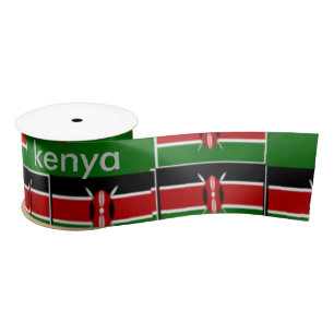 Kenya National Flag Farben XOXO Satinband