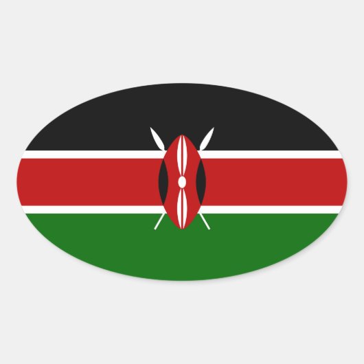 KENYA OVALER AUFKLEBER (Vorderseite)