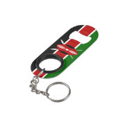 Kenya Pride Patriotic Schlüsselanhänger Flaschenöf Mini Flaschenöffner (Rückseite Schrägansicht)