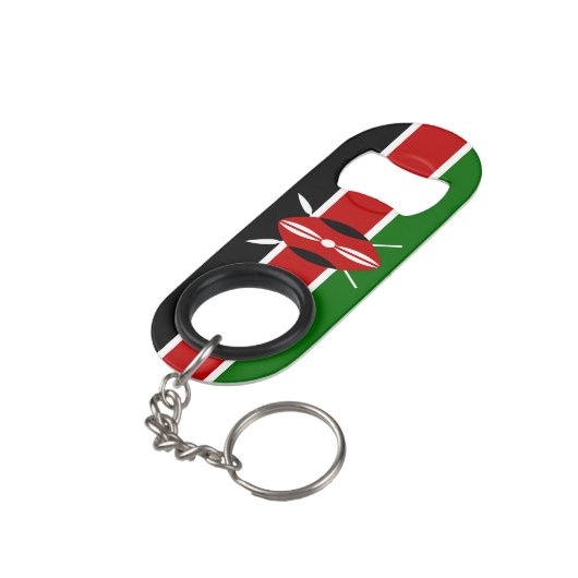 Kenya Pride Patriotic Schlüsselanhänger Flaschenöf Mini Flaschenöffner (Rückseite Schrägansicht)