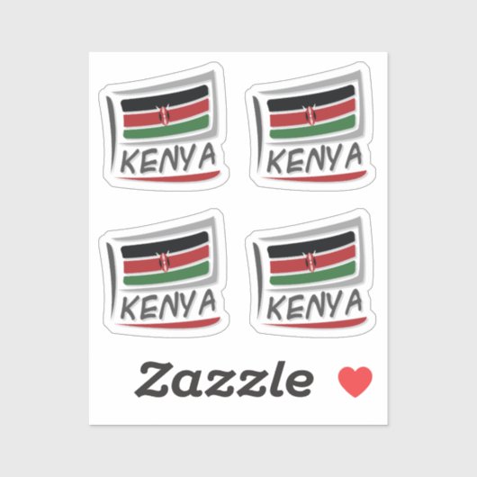 Kenya Pride X Flag Aufkleber (Blatt)