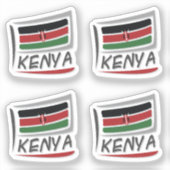 Kenya Pride X Flag Aufkleber (Vorderseite)