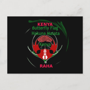 Kenya Raha: Hakuna Matata   Flaggen-Motiv-Kunstdes Postkarte